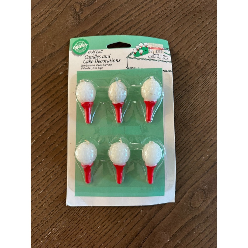 Vintage Wilton‎ 1993 Golf Ball Candles Cake Decorcations Pack Of 6 Masters NOS